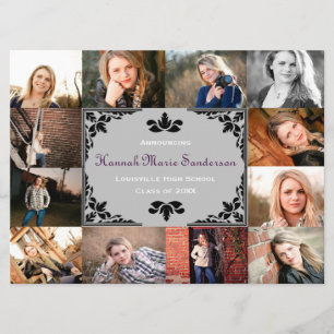 12 Fotos Abschluss Collage-6x8 Grad Ankündigung