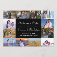 12 Fotos Collage Black - 12x18 Save the Date