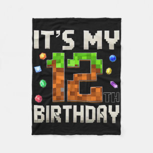 12. Geburtstag 12. Geburtstag Boy Gamer Pixel Fleecedecke