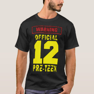 12. Geburtstag 12 Jahre Warning-Offiziell Pre-Teen T-Shirt