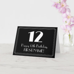 12. Geburtstag ~ Art Deco inspirierter Look "12", Karte