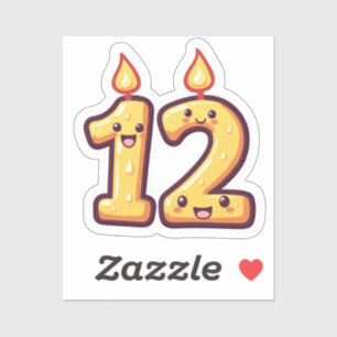 12. Geburtstag Aufkleber