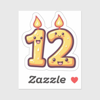12. Geburtstag Aufkleber