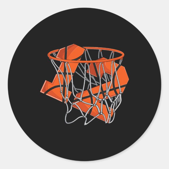 12. Geburtstag Basketball Kinder Runder Aufkleber (Vorderseite)