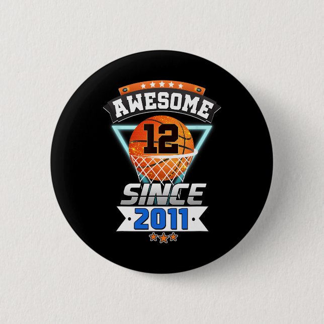 12. Geburtstag Basketball-Spieler Phantastisch sei Button (Vorderseite)