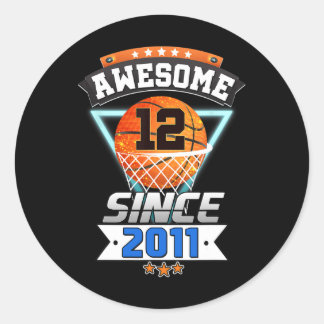 12. Geburtstag Basketball-Spieler Phantastisch sei Runder Aufkleber