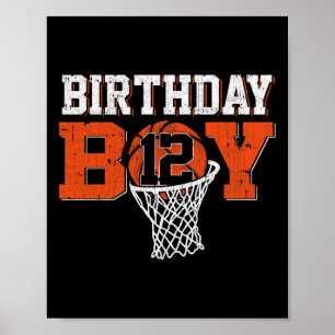 12. Geburtstag Boy Basketball Lover 12 Jahre Altes Poster