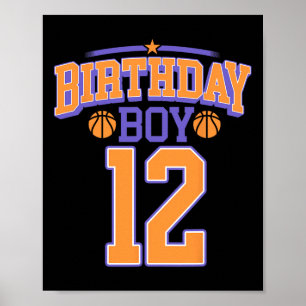 12. Geburtstag Boy Basketball Lover 12 Jahre Altes Poster