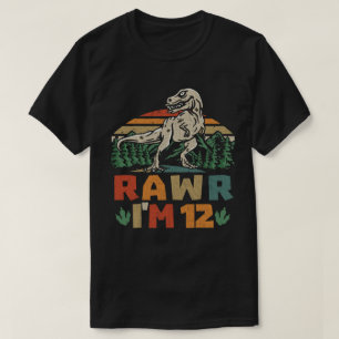 12. Geburtstag Dinosaurier T Rex Rawr Ich bin 12 f T-Shirt