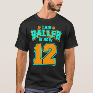 12. Geburtstag für Boys Basketball 12 Jahre altes T-Shirt