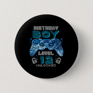 12. Geburtstag Gamer Level 12 Entsperrtes Videospi Button