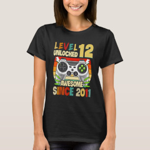 12. Geburtstag Geschenkboys Stufe 12 Entsperrt 12 T-Shirt