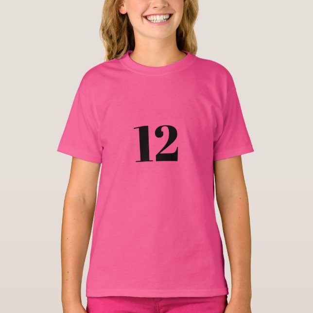 12. Geburtstag Glückwunsch Zwölf rosa Geschenk für T-Shirt (Vorderseite)