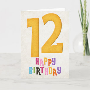 12. Geburtstag Happy Birthday Card Design 2 Karte