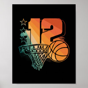 12. Geburtstag Junge Sketll Spieler Sketll 12 Jahr Poster