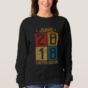 12. Geburtstag Juni 2010 Geboren im Jahr 2010 12 J Sweatshirt