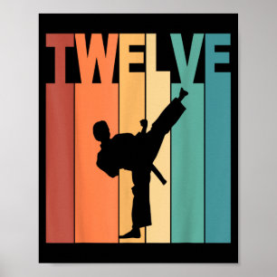 12. Geburtstag Karate Taekwondo Thema 12 Jahre alt Poster