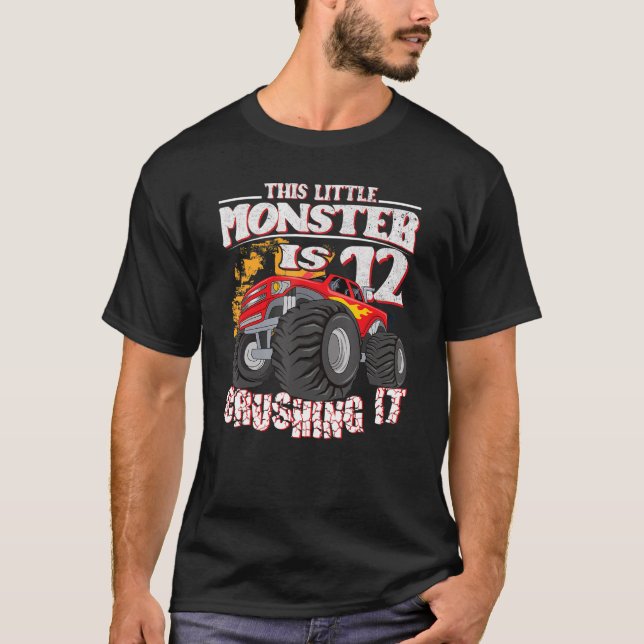12. Geburtstag Kinder dieses kleine Monsterfahrzeu T-Shirt (Vorderseite)