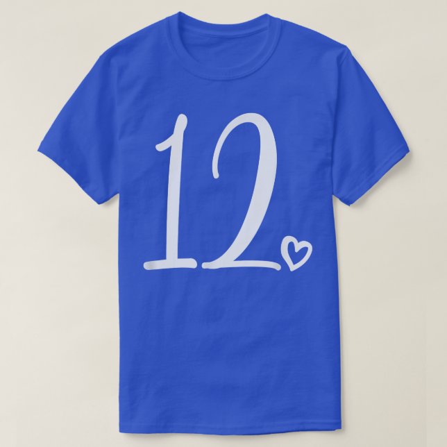 12. Geburtstag, Kinder Mädchen, Zwölf, Nummer 12 J T-Shirt (Design vorne)
