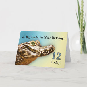 12. Geburtstag Lächeln Alligatorkarte Karte