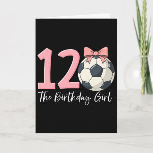 12. Geburtstag Mädchen Fußball Ball Kokette Pink 1 Karte