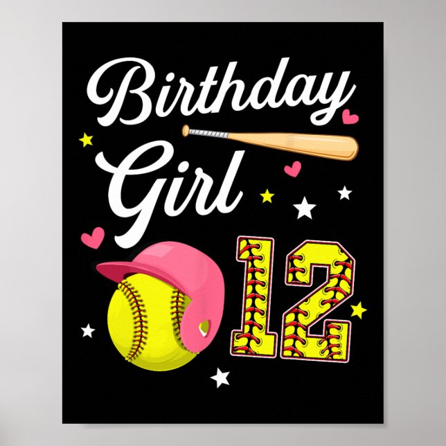 12. Geburtstag Mädchen Softll Zwölfter Geburtstag  Poster (Vorne)
