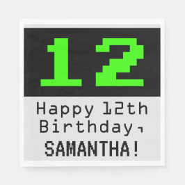 12. Geburtstag - Nerdy / Geeky Style "12" & Name Serviette
