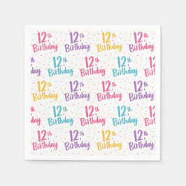 12. Geburtstag Papiertücher, 12. Geburtstagsfeier Serviette