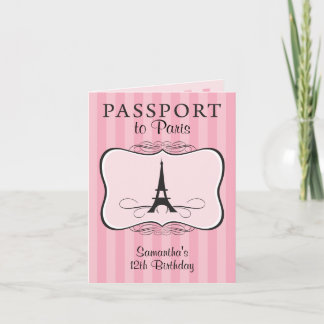 12. Geburtstag Paris Passport Einladung