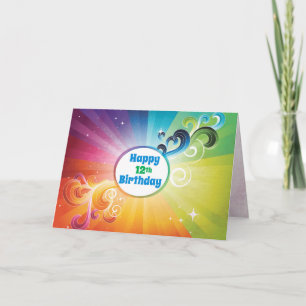 12. Geburtstag Religious Card Rainbow Segen Karte