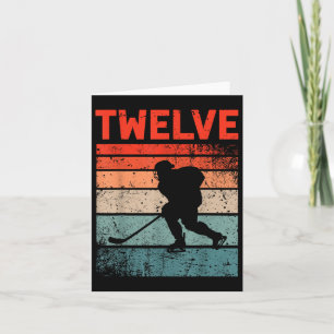 12. Geburtstag Retro Eishockey 12 Jahre alter Jung Karte