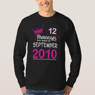 12. Geburtstag Rosa Prinzessinnen sind im Septembe T-Shirt
