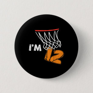 12. Geburtstag Sketll Ich bin 12 Zwölf Jahre alte Button