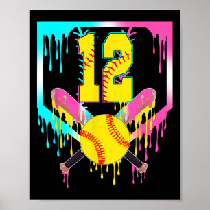 12. Geburtstag Softll Home Plate Tropf Eiscreme 12 Poster