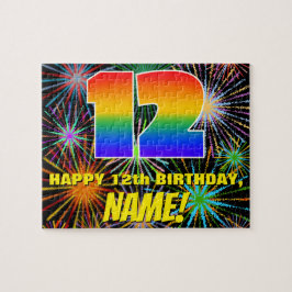 12. Geburtstag: Spaß, bunte feierliche Feuerwerke Puzzle