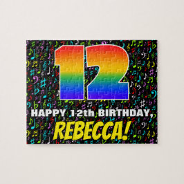 12. Geburtstag — Spaß, farbenfrohe Musiksymbole & Puzzle