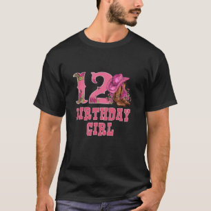 12. Geburtstag Western Rodeo Cowgirl Zwölf 12 Jahr T-Shirt