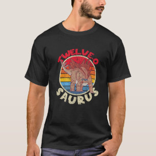 12. Geburtstag Zwölf O Saurus Stegosaurus I Famili T-Shirt
