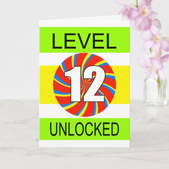 12. Geburtstagscomputer-Gamer Karte (Orchidee)