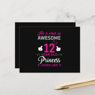 12. Geburtstagsgeschenk für Prinzessin Mädchen Postkarte