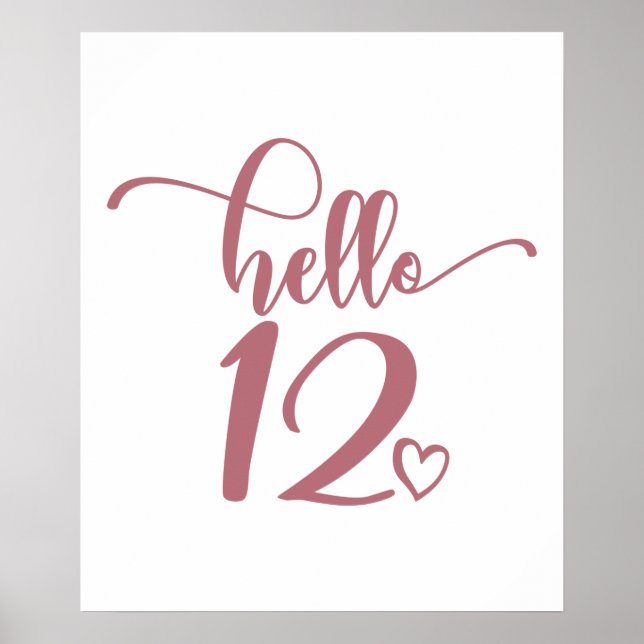 12. Geburtstagsmarinen Hallo 12 Niedlich 12 Jahre  Poster (Vorne)