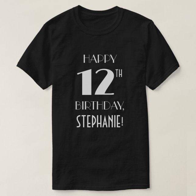 12. Geburtstagsparty - Art Deco Inspiriert Look Sh T-Shirt (Design vorne)