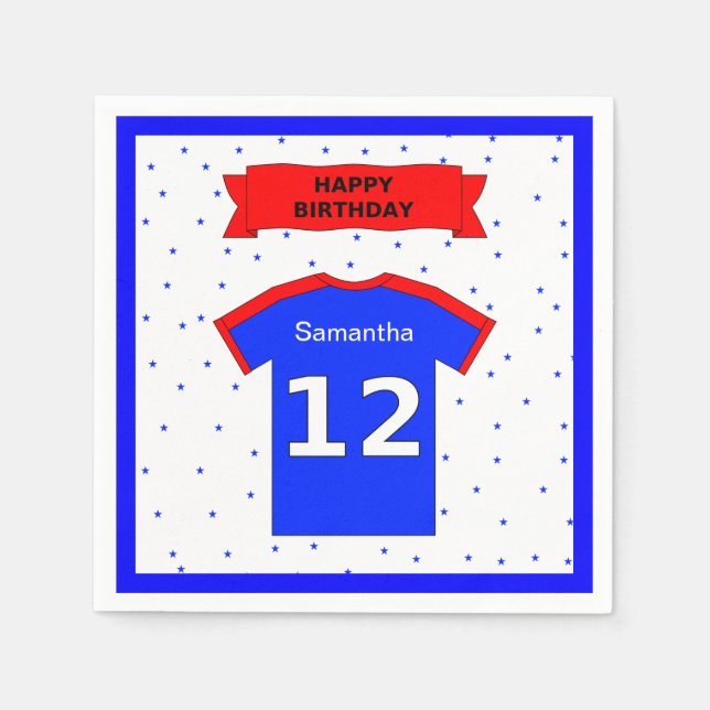 12. Geburtstagsparty individuelle Name Serviette (Vorderseite)