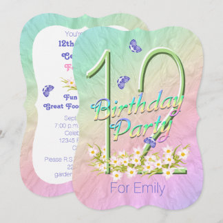 12. Geburtstagsparty Rainbow Garden Einladungen