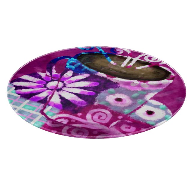 12" Glasfaserkleidung mit Abstrakter Kaffeemaschin Schneidebrett (Ecke)