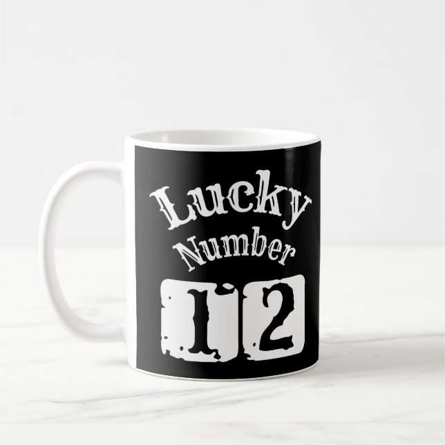 12 - Glückszahl 12 Glück Kaffeetasse (Links)