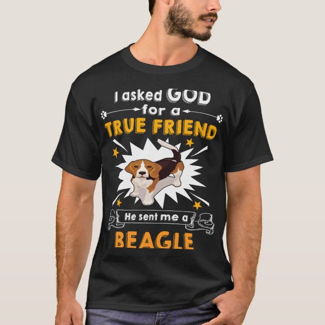 12 Gott Wahrer Freund ein Beagle Gefragt T-Shirt (Vorderseite)