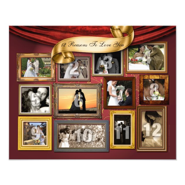 12 Hearts Wedding Poster Foto Erweiterung (Vorne)