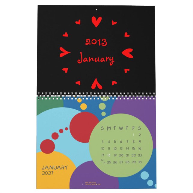 12 Herzen 2013 Kalender (Jan 2027)