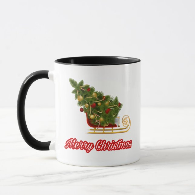 12.Ho Ho Ho Santa Claus lachen Gesicht fröhlichen  Tasse (Links)